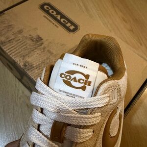 Coach Tan and Cream Sneakers